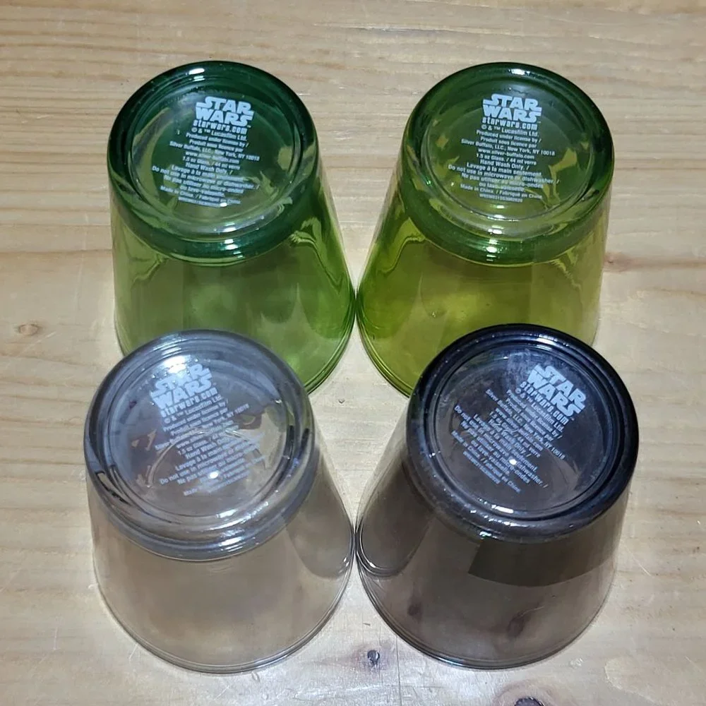 Star Wars Shot Glasses Yoda Vader Boba Fett Storm Trooper Set of 4